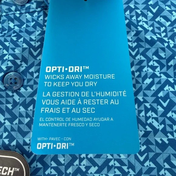 Callaway Polo Shirt Mens 2XLT Vallarta Blue Opti-Dri Swing Tech Golf Stretch NEW - Picture 8 of 16